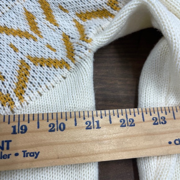 Pink Lily Cream Fair Isle Knit Sweater Size L Mock Neck Long Sleeve - Picture 6 of 6